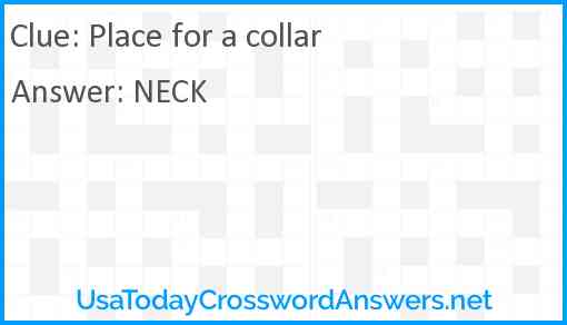 Place for a collar Answer