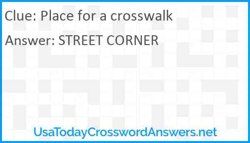 Place for a crosswalk Answer