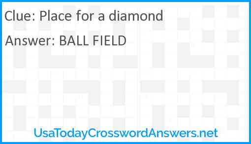 Place for a diamond Answer