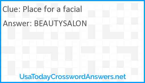 Place for a facial Answer