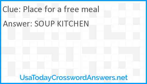 Place for a free meal Answer