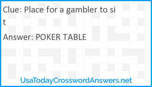 Place for a gambler to sit Answer