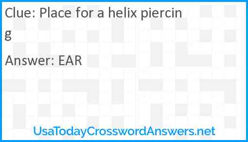 Place for a helix piercing Answer