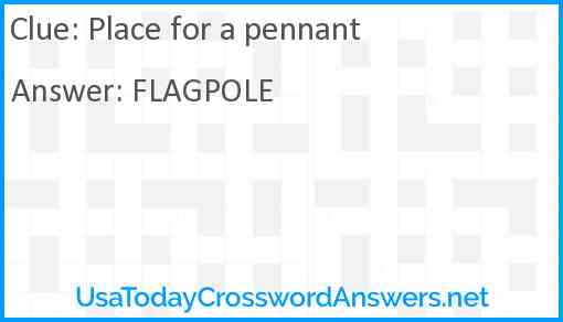 Place for a pennant Answer