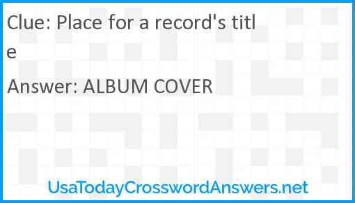 Place for a record's title Answer
