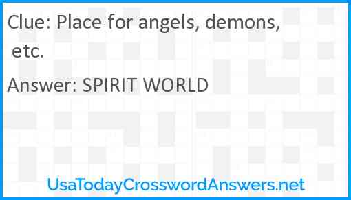 Place for angels, demons, etc. Answer