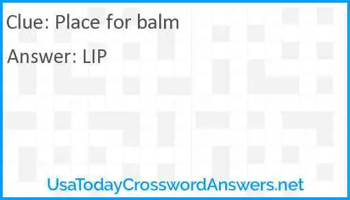 Place for balm Answer