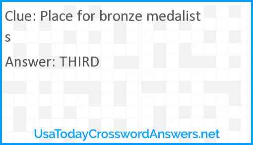 Place for bronze medalists Answer