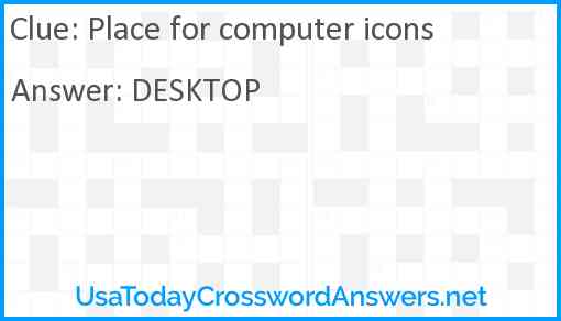 Place for computer icons Answer