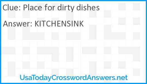 Place for dirty dishes Answer