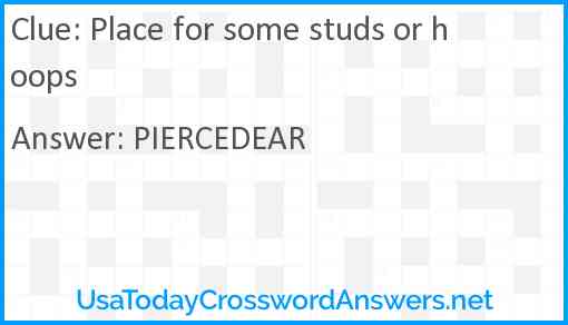 Place for some studs or hoops Answer
