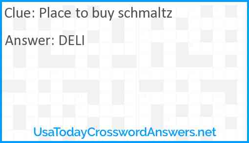 Place to buy schmaltz Answer