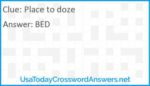 Place to doze Answer