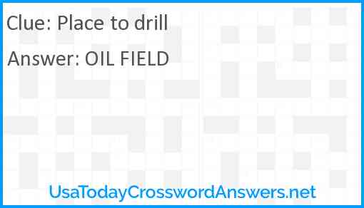 Place to drill Answer