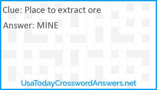 Place to extract ore Answer