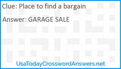 Place to find a bargain Answer