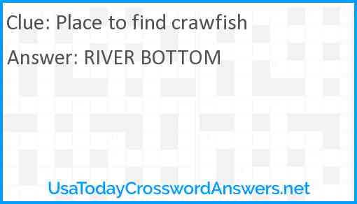 Place to find crawfish Answer