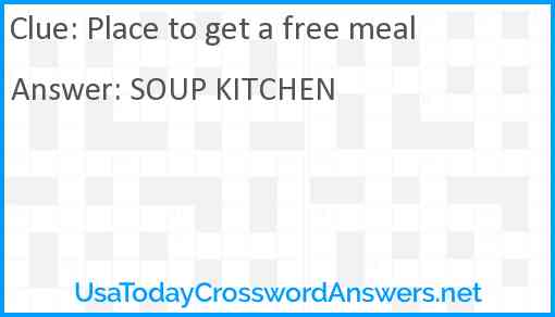 Place to get a free meal Answer