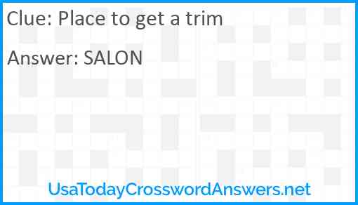 Place to get a trim Answer