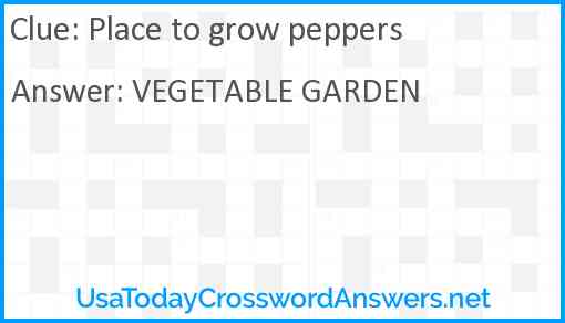 Place to grow peppers Answer