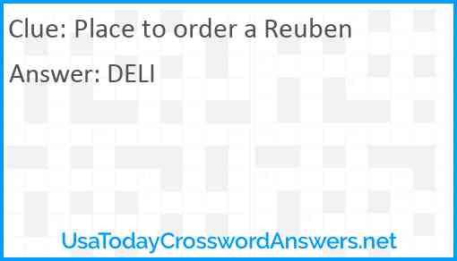Place to order a Reuben Answer