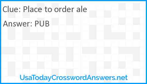 Place to order ale Answer