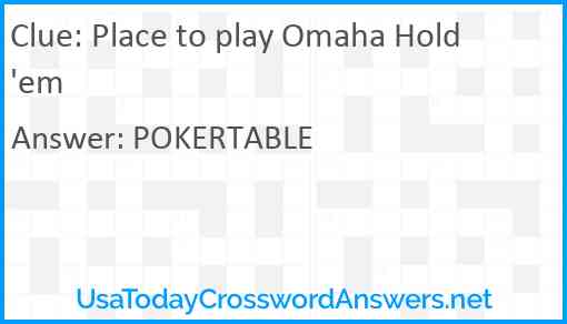 Place to play Omaha Hold 'em Answer