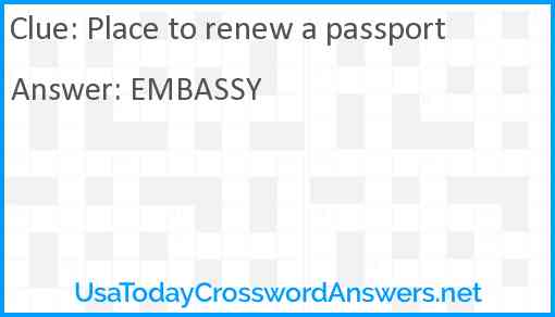 Place to renew a passport Answer