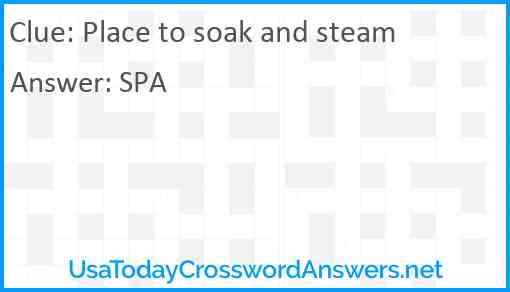 Place to soak and steam Answer