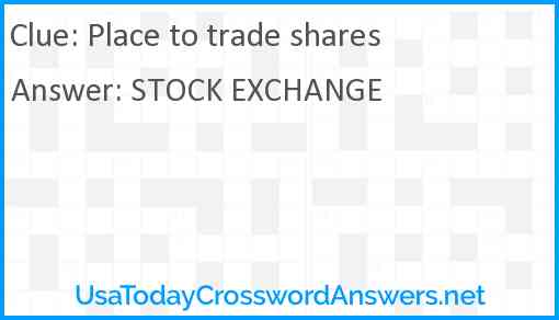 Place to trade shares Answer