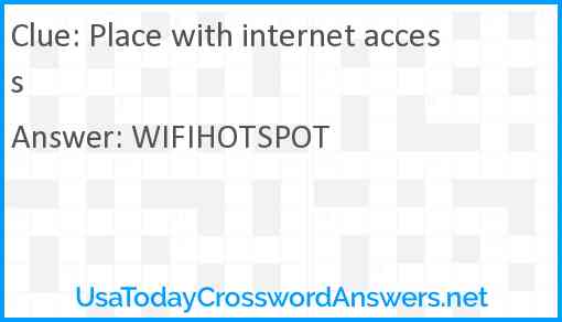 Place with internet access Answer