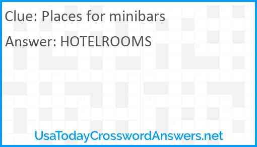 Places for minibars Answer