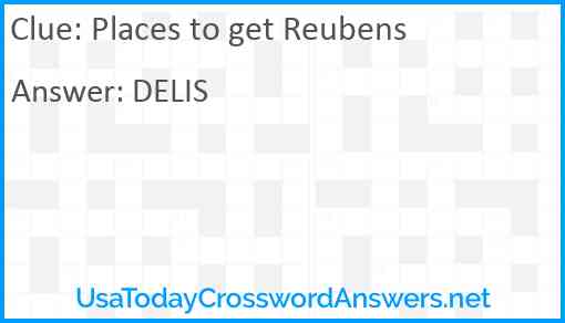 Places to get Reubens Answer