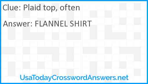 Plaid top, often Answer