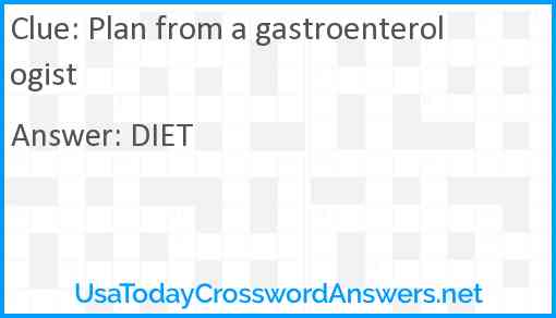 Plan from a gastroenterologist Answer