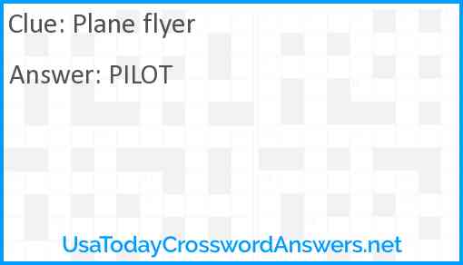 Plane flyer Answer