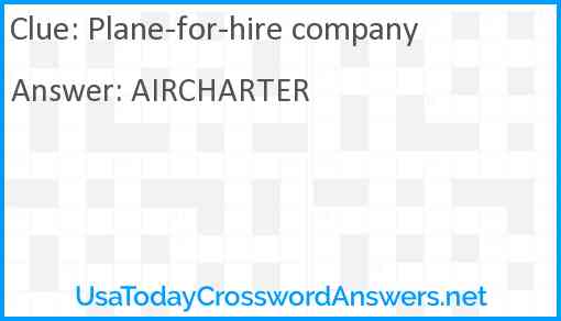 Plane-for-hire company Answer