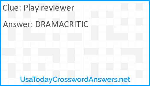 Play reviewer Answer