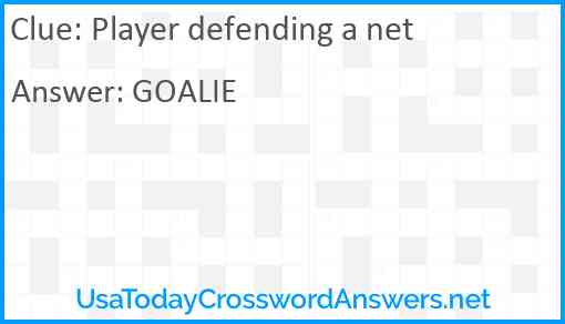 Player defending a net Answer
