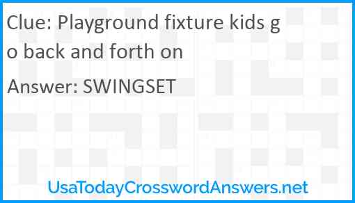 Playground fixture kids go back and forth on Answer