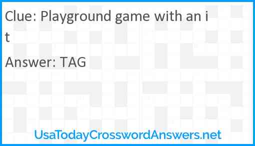 Playground game with an it Answer