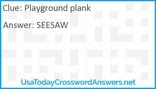 Playground plank Answer