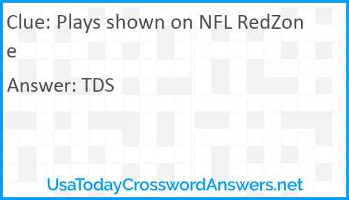 Plays shown on NFL RedZone Answer