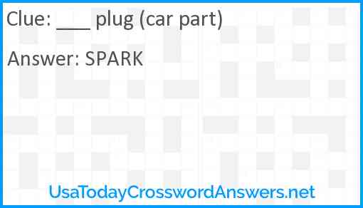 ___ plug (car part) Answer