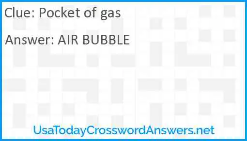 Pocket of gas crossword clue UsaTodayCrosswordAnswers net