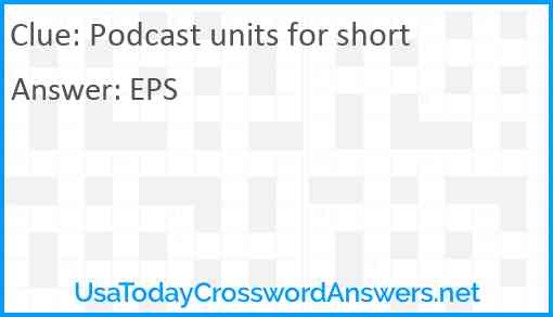 Podcast units for short Answer