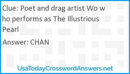 Poet and drag artist Wo who performs as The Illustrious Pearl Answer