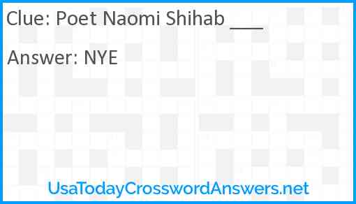 Poet Naomi Shihab ___ Answer