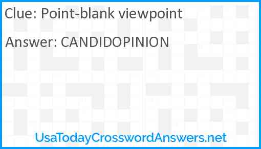 Point-blank viewpoint Answer