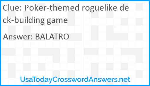 Poker-themed roguelike deck-building game Answer